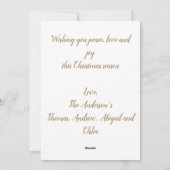 金ゴールドグリッタークリスマスツリーメリークリスマス シーズンカード (裏面)