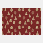 金ゴールドグリッタークリスマスツリーラッピング紙シート ラッピングペーパーシート (正面3)