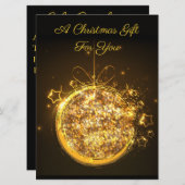 金ゴールドグリッタークリスマスバルブきらめく休日 (正面/裏面)