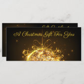 金ゴールドグリッタークリスマスバルブエレガントのモダン休日 (正面/裏面)