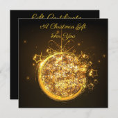 金ゴールドグリッタークリスマスバルブエレガント休日 (正面/裏面)