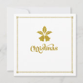 金ゴールドグリッタークリスマスベルズディナー招待状 招待状 (正面)