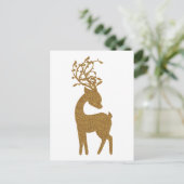 金ゴールドグリッタークリスマスホリデートナカイ シーズンポストカード (スタンド正面)
