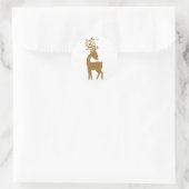 金ゴールドグリッタークリスマスホリデートナカイ ラウンドシール (バッグ)