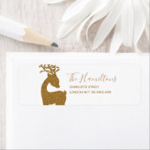 金ゴールドグリッタークリスマスホリデートナカイ ラベル (インサイチュ)