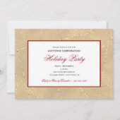 金ゴールドグリッタークリスマス |ビジネスホリデーパーティー 招待状 (正面)