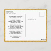 金ゴールドグリッターグラッドキャップ卒業発表 ポストカード (裏面)