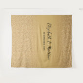 金ゴールドグリッターグラデーションエレガントなウェディング背景 タペストリー (正面(横))