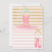 金ゴールドグリッターグラデーションバレリナトゥトゥトゥトゥ5歳誕生日 招待状 (裏面)