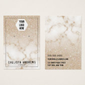 金ゴールドグリッターグラデーション大理石ロゴイヤリングディスプレイ (正面&裏面)