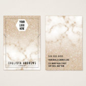 金ゴールドグリッターグラデーション大理石ロゴネックレスディスプレイ (正面&裏面)