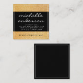 金ゴールドグリッターグラマー スクエア名刺 (正面/裏面)