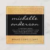 金ゴールドグリッターグラマー スクエア名刺 (正面)