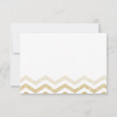 金ゴールドグリッターグラマーChevronウェディングRSVPカード 出欠カード (裏面)