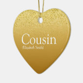 金ゴールドグリッターグラムお気に入りの最高ののいとこの定義 セラミックオーナメント (左)