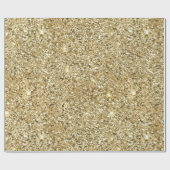 金ゴールドグリッターグラムきらきら光るシスタイリッシュックトレンディー ラッピングペーパー (フラット)
