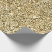 金ゴールドグリッターグラムきらきら光るシスタイリッシュックトレンディー ラッピングペーパー (角)