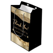 金ゴールドグリッターグラムエッジ&ダイアモンズスウィート16 ミディアムペーパーバッグ (正面アングル)