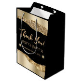 金ゴールドグリッターグラムエッジ&ダイアモンズスウィート16 ミディアムペーパーバッグ (裏面アングル)