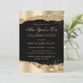 金ゴールドグリッターグラムティールエッズニューイヤーズイブ 招待状 (スタンド正面)