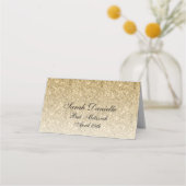金ゴールドグリッターグラムパーソナライズされた座席表 プレイスカード (裏面)