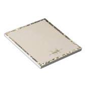 金ゴールドグリッターグラムモノグラム名 ノートパッド (アングル)