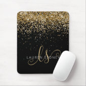 金ゴールドグリッターグラムモノグラム名 マウスパッド (マウス)