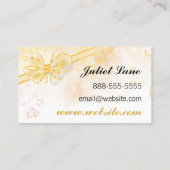 金ゴールドグリッターグラムリボン名刺 名刺 (裏面)