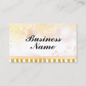 金ゴールドグリッターグラムリボン名刺 名刺 (正面)