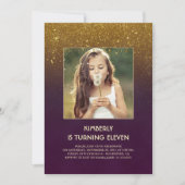 金ゴールドグリッターグラムヴィンテージフォト誕生日 招待状 (正面)