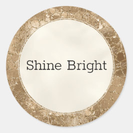 金ゴールドグリッターグリッツキリンプリント ラウンドシール