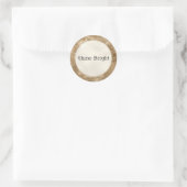 金ゴールドグリッターグリッツキリンプリント ラウンドシール (バッグ)