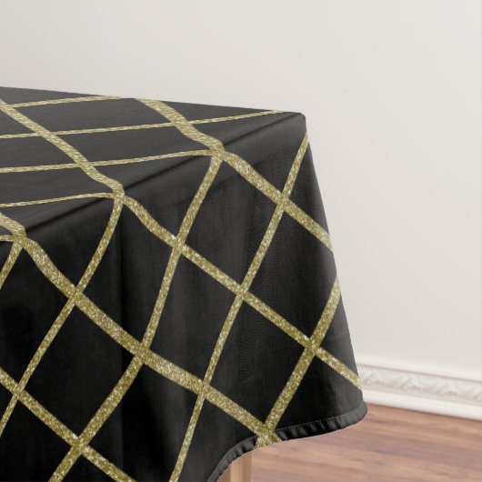 金ゴールドグリッターグリッドの色 テーブルクロス (インサイチュ)