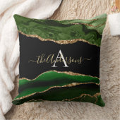 金ゴールドグリッターグリーンゲートGeodeモノグラム クッション (ブランケット)