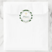 金ゴールドグリッターグリーンストライプのファースト聖餐式 ラウンドシール (バッグ)