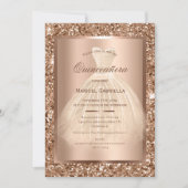 金ゴールドグリッターコッパーエレガントドレスキンセアニラ 招待状 (正面)