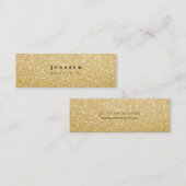 金ゴールドグリッターコンテンポラリー美容師スキニーカード スキニー名刺 (正面/裏面)