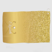 金ゴールドグリッターゴルフボクラシックールのスクリプト名 ゴルフタオル (横)