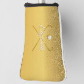 金ゴールドグリッターゴルフボクラシックールのスクリプト名 ゴルフヘッドカバー (回転90)