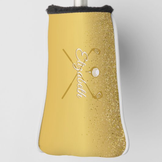 金ゴールドグリッターゴルフボクラシックールのスクリプト名 ゴルフヘッドカバー (回転90)