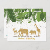 金ゴールドグリッターサファリアドベンチャーサンキューカード シーズンポストカード (正面/裏面)