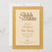 金ゴールドグリッターサプライズ誕生日 招待状 (正面)