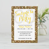 金ゴールドグリッターサプライズ60番目の誕生日招待状 招待状 (スタンド正面)