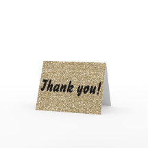 金ゴールドグリッターサンキューカード