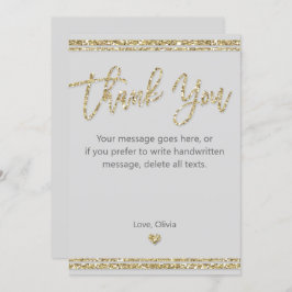 金ゴールドグリッターサンキューカード 招待状