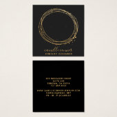 金ゴールドグリッターサークルジュエリーデザイナースタッドイヤリング (正面&裏面)