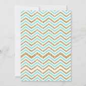 金ゴールドグリッターシェブロン | ベビー、ブライダル又は誕生日 招待状 (裏面)