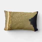 金ゴールドグリッターシェード抽象芸術腰枕 ランバークッション (裏面)