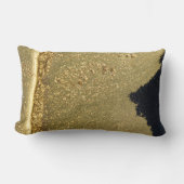 金ゴールドグリッターシェード抽象芸術腰枕 ランバークッション (正面)