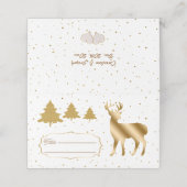 金ゴールドグリッターシカ&グリッターツリー座席表 プレイスカード (外部開封)